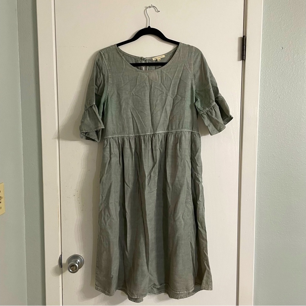 Sage Green Tea n Rose Casual Dress